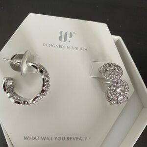 Stylish Silver and Purple Hoop Earrings